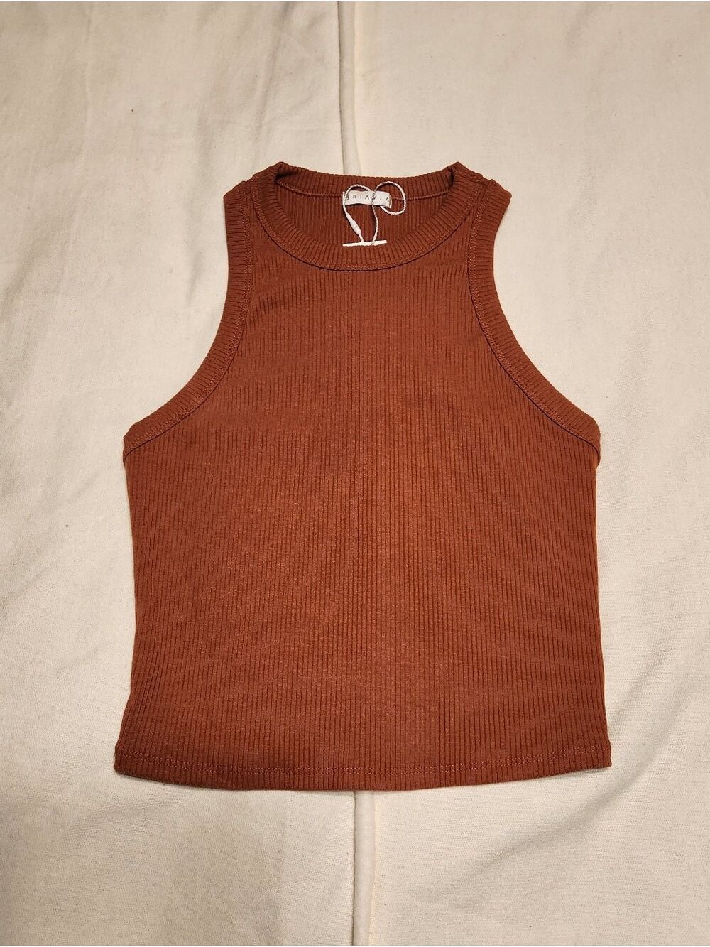 Briavia Ribbed Sleeveless Racerback Black Brown Yellow Crop Tank Bundle Small - Picture 5 of 10